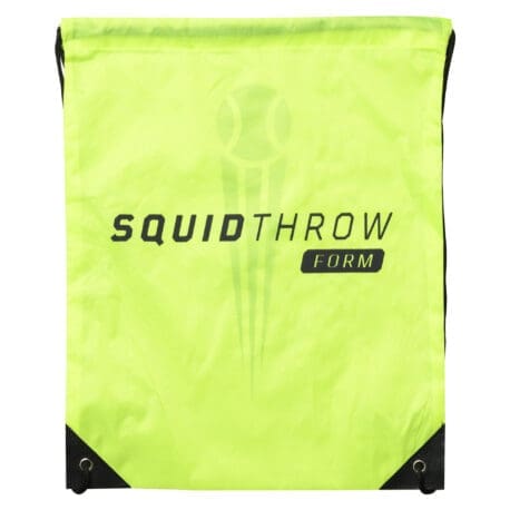 ネオングリーンのSQUIDTHROWフォームアウトドアバッグ。